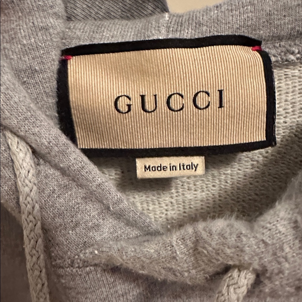 Gucci Gray Hoodie with Red and Green Design - Picture 4 of 5
